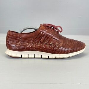 Cole Haan Zerøgrand Huarache Oxford Shoes Womens Size 9 B Brown Woven Leather